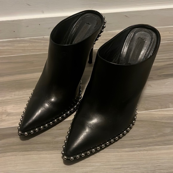 Alexander Wang studded black leather mule heels - Picture 2 of 6